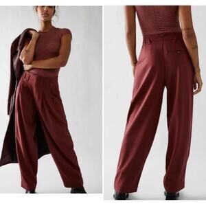Free People Calla Garnet Grotto Pleated Pants